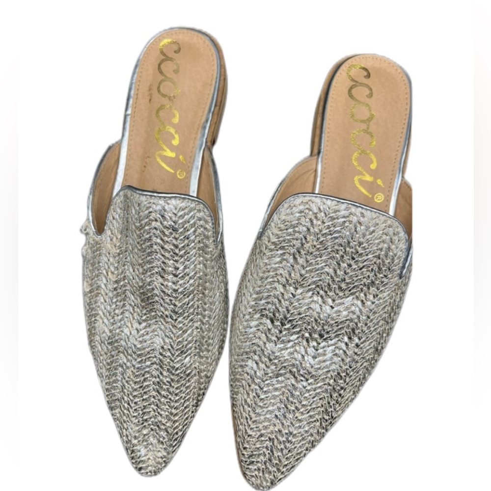 CCOCCI METALLIC BLACK SILVER LEATHER SHOES